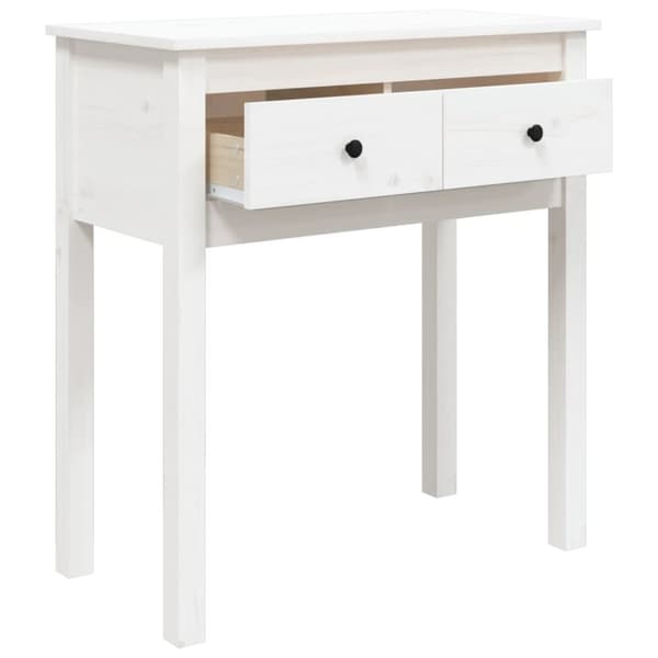 Apupöydät - Living Konsolipöytä valkoinen 70x35x75 cm täysi mänty