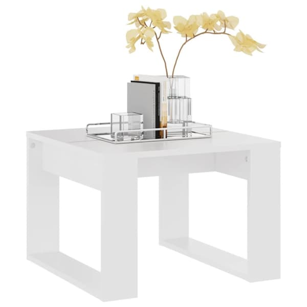 Sidobord vit 50x50x35 cm konstruerat trä - Soffbord - Bord - Home & Living