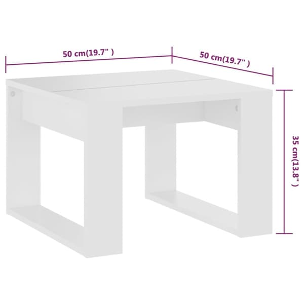 Sidobord vit 50x50x35 cm konstruerat trä - Soffbord - Bord - Home & Living