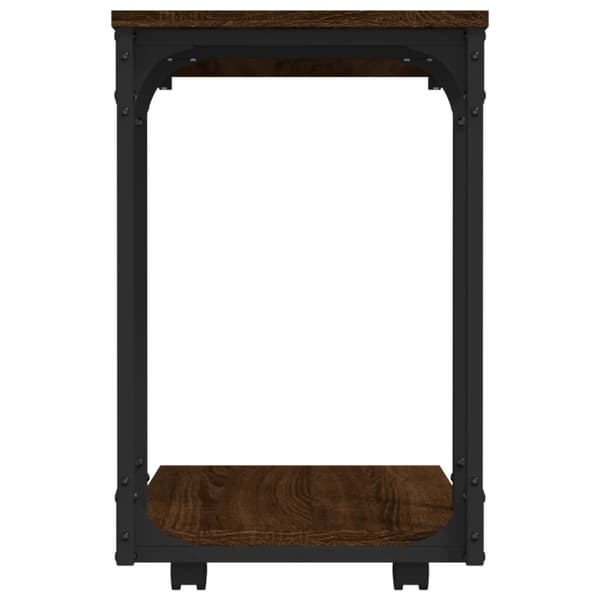Sidebord med hjul 50x35x55,5 cm konstrueret træ brunt egetræ - Sidebord - Sideborde - Home & Living