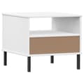 Miniatyrbild 8 av 9: Sängbord med metallben OSLO vit massiv furu - Sängbord - Nattduksbord - Home & Living