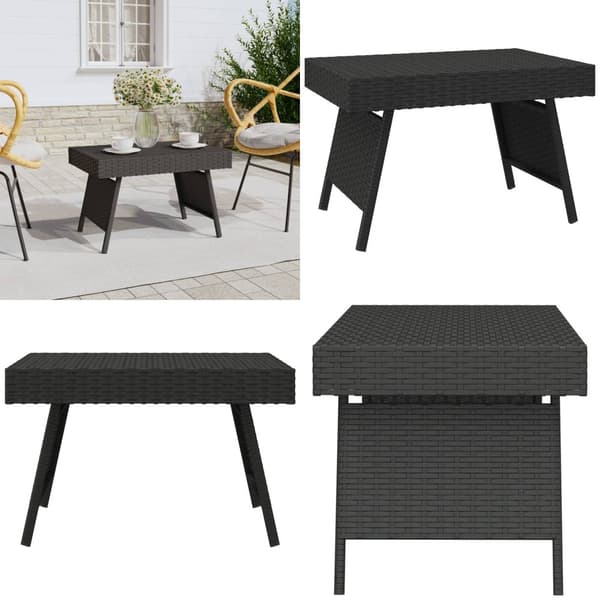 Foldbart sidebord 60x40x38 cm polyrattan sort - Sidebord - Sideborde - Home & Living