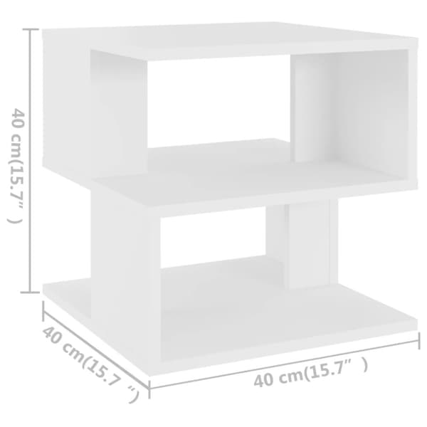 Sidebord 40x40x40 cm konstrueret træ hvid - Sidebord - Sideborde - Home & Living