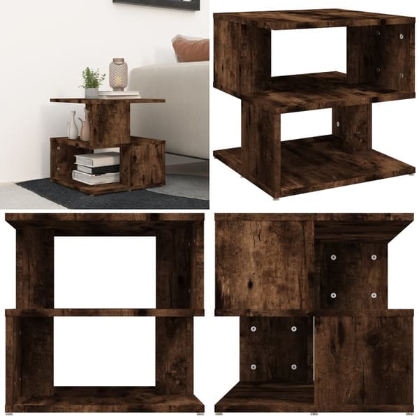 Soffbord rökfärgad ek 40x40x40 cm konstruerat trä - Soffbord - Vardagsrumsbord - Home & Living