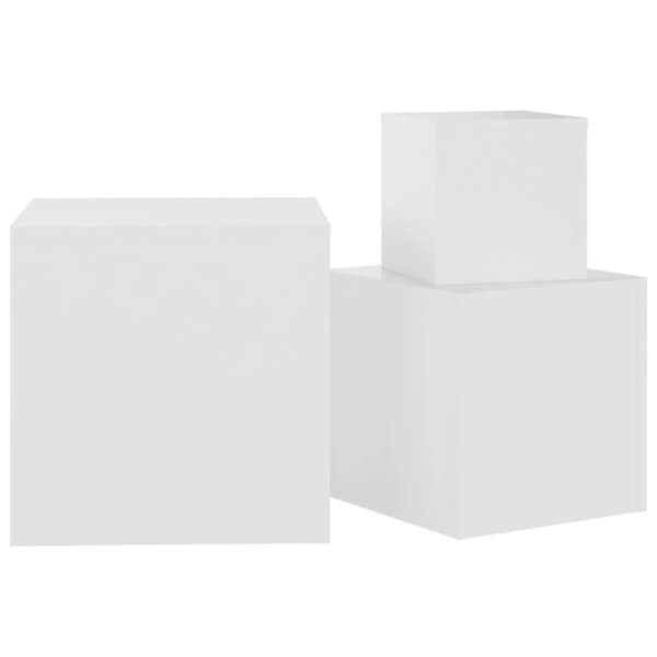 Sideborde 3 dele spånplade hvid - Sidebord - Sideborde - Home & Living