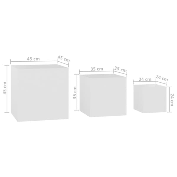 Sideborde 3 dele spånplade hvid - Sidebord - Sideborde - Home & Living