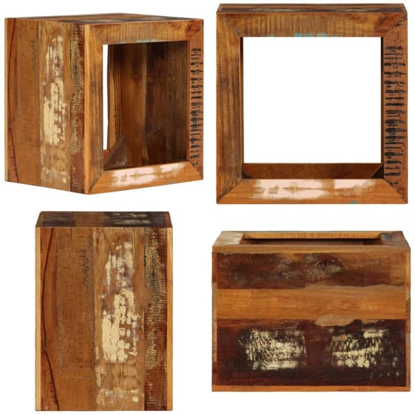 Skammel 40x30x40 cm massivt genbrugstræ - Taburet - Taburetter - Home & Living