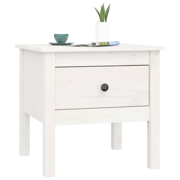 Sidobord 2 st vit 50x50x49 cm massivt furuträ - Sidobord - Lampbord - Home & Living