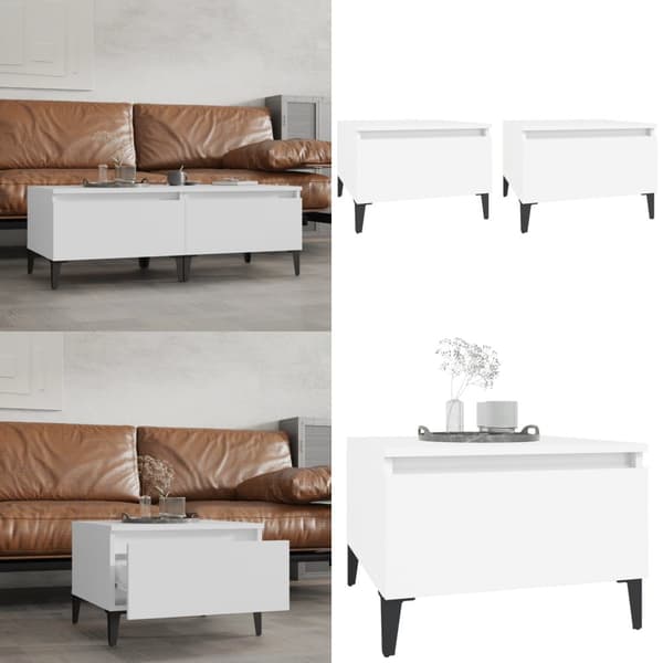 Sideborde 2 stk. 50x46x35 cm konstrueret træ hvid - Sidebord - Sideborde - Home & Living