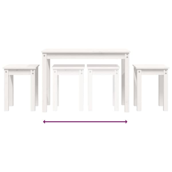 Indskudsborde 3 stk. Massivt fyrretræ hvid - Indskudsbord - Indskudsborde - Home & Living