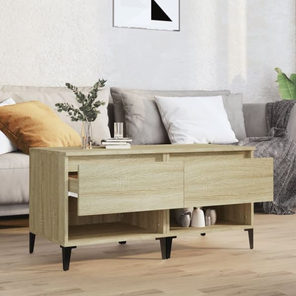 Sidobord 2 st sonoma-ek 50x46x50 cm konstruerat trä - Soffbord - Vardagsrumsbord - Home & Living