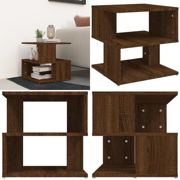 Soffbord brun ek 40x40x40 cm konstruerat trä - Soffbord - Vardagsrumsbord - Home & Living