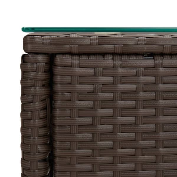 Sidebord 53x37x48 cm polyrattan og hærdet glas brun - Sidebord - Sideborde - Home & Living