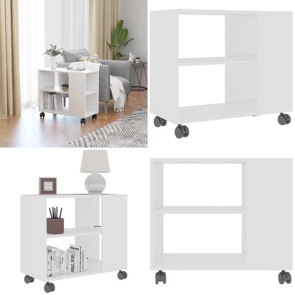 Sidobord vit 70x35x55 cm konstruerat trä - Sidobord - Sido Bord - Home & Living