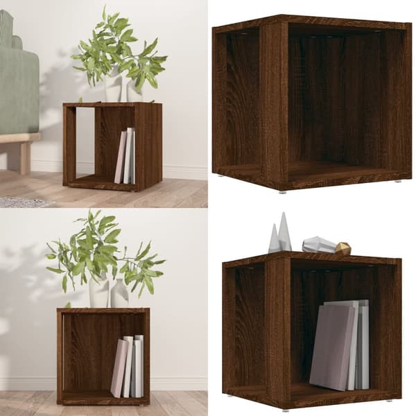 Sidebord 33x33x34,5 cm konstrueret træ brun egetræ - Sidebord - Sideborde - Home & Living