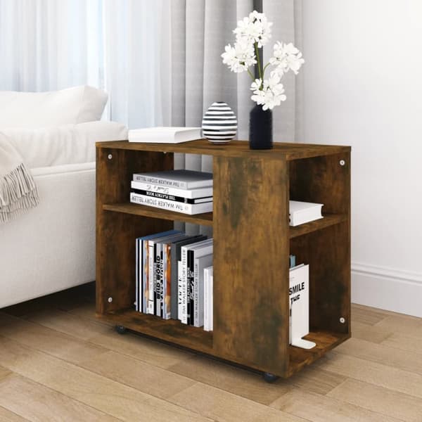 Soffbord rökfärgad ek 70x35x55 cm konstruerat trä - Soffbord - Vardagsrumsbord - Home & Living