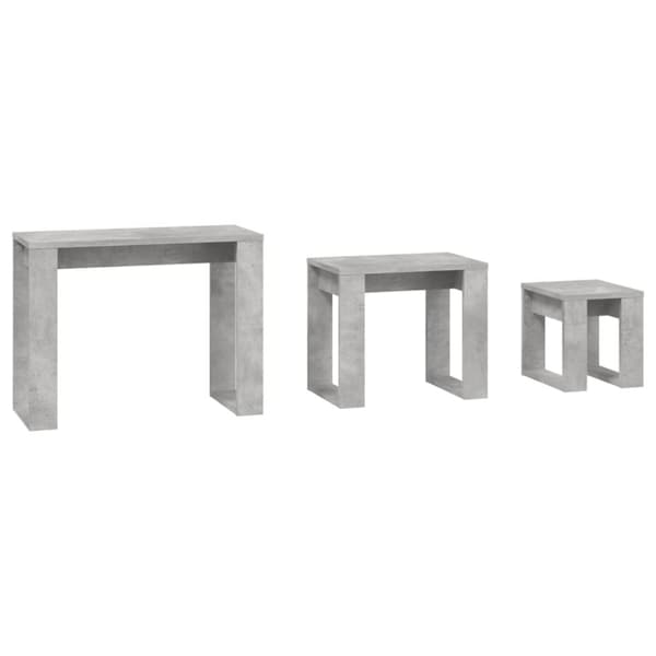Indskudsborde 3 stk. Konstrueret træ betongrå - Indskudsbord - Indskudsborde - Home & Living