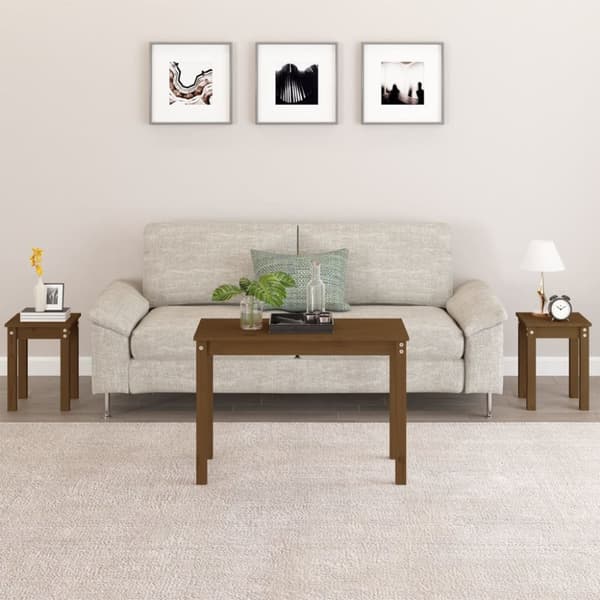 Satsbord 3 st honungsbrun massiv furu - Satsbord - Sats Bord - Home & Living