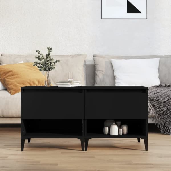 Sivupöydät 2 kpl musta 50x46x50 cm tekninen puu - Sivupöytä - Sivupöydät - Home & Living