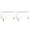 Miniatyrbillede 3 af 11: Sideborde 2 stk. 50x46x35 cm konstrueret træ hvid højglans - Sidebord - Sideborde - Home & Living