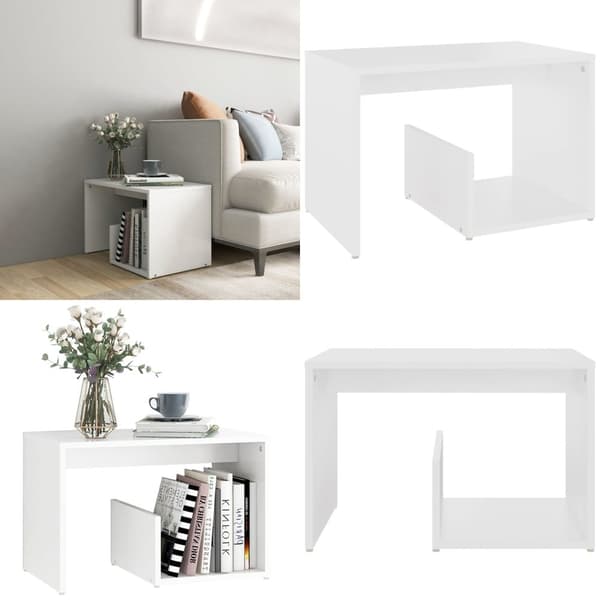 Sidebord 59x36x38 cm konstrueret træ hvid - Sidebord - Sideborde - Home & Living