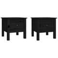 Miniatyrbillede 3 af 11: Sideborde 2 stk. 40x40x39 cm massivt fyrretræ sort - Sidebord - Sideborde - Home & Living
