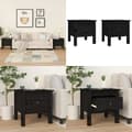 Miniatyrbillede 1 af 11: Sideborde 2 stk. 40x40x39 cm massivt fyrretræ sort - Sidebord - Sideborde - Home & Living
