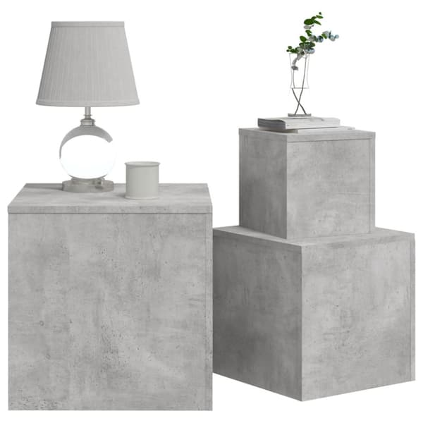 Sideborde 3 stk. Spånplade betongrå - Sidebord - Sideborde - Home & Living