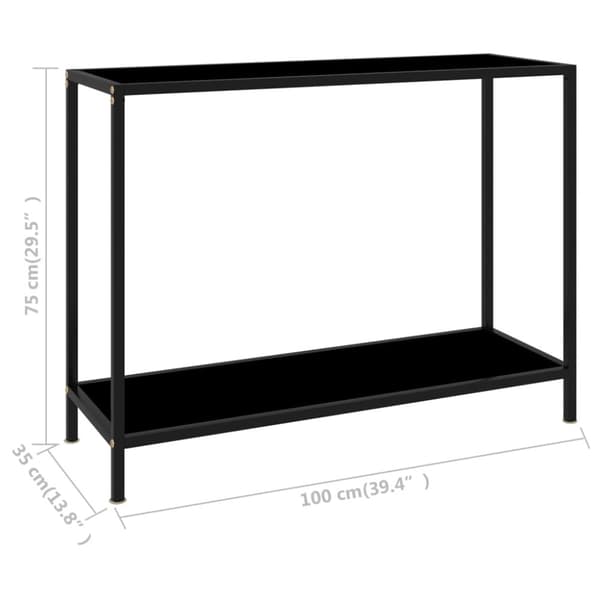 Konsolbord 100x35x75 cm hærdet glas sort - Konsolbord - Konsolborde - Home & Living