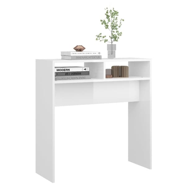 Konsolbord 78x30x80 cm spånplade hvid højglans - Konsolbord - Konsolborde - Home & Living