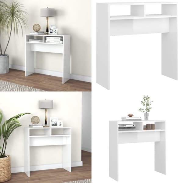 Konsolbord 78x30x80 cm spånplade hvid højglans - Konsolbord - Konsolborde - Home & Living