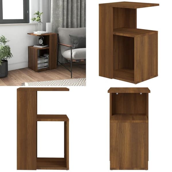 Sidebord 36x30x56 cm konstrueret træ brun egetræsfarve - Sidebord - Sideborde - Home & Living