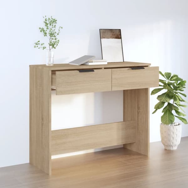 Konsolbord 90x36x75 cm konstrueret træ sonoma-eg - Konsolbord - Konsolborde - Home & Living