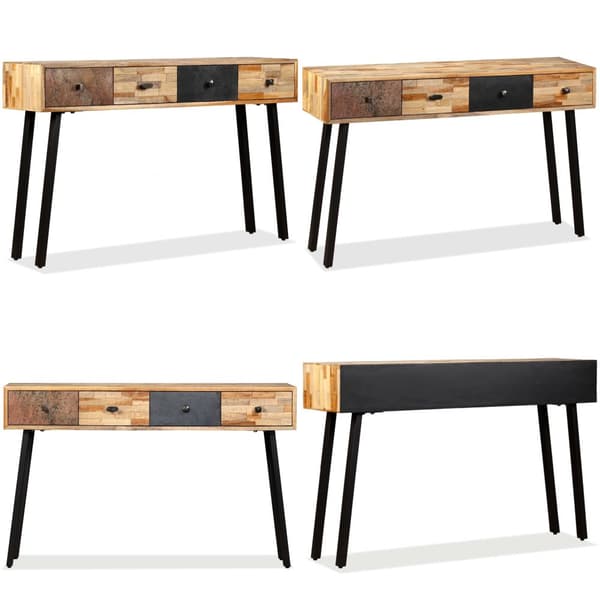 Aflastningsbord massivt genbrugsteak 120 x 30 x 76 cm - Aflastningsbord - Aflastningsborde - Home & Living