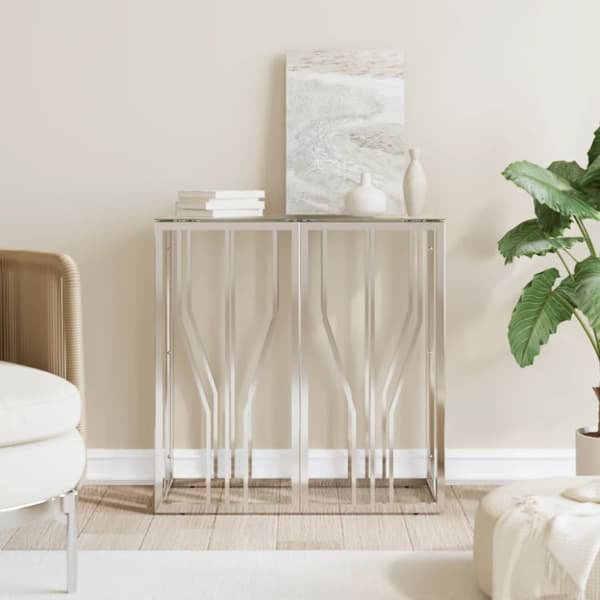 Konsolbord 70x30x70 cm rustfrit stål og glas - Konsolbord - Konsolborde - Home & Living