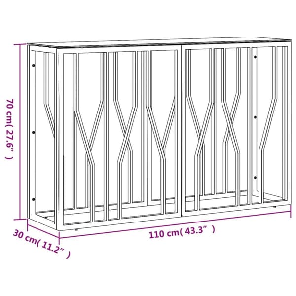 Konsolbord 110x30x70 cm rustfrit stål og glas - Konsolbord - Konsolborde - Home & Living