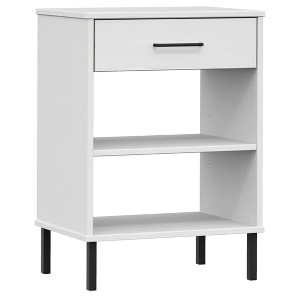 Konsolbord med metallben OSLO vit massiv furu - Konsolbord - Konsol Bord - Home & Living