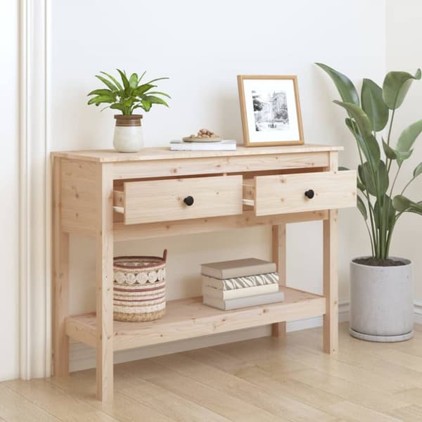 Konsolbord 100x35x75 cm massivt fyrretræ - Konsolbord - Konsolborde - Home & Living
