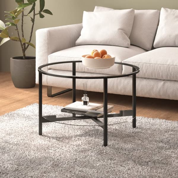 Soffbord svart och transparent 70 cm härdat glas - Sidobord - Bord - Home & Living
