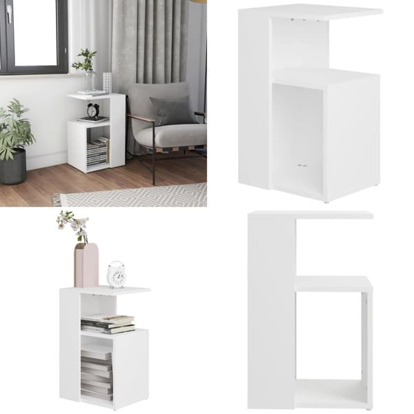 Sidebord 36x30x56 cm konstrueret træ hvid - Sidebord - Sideborde - Home & Living