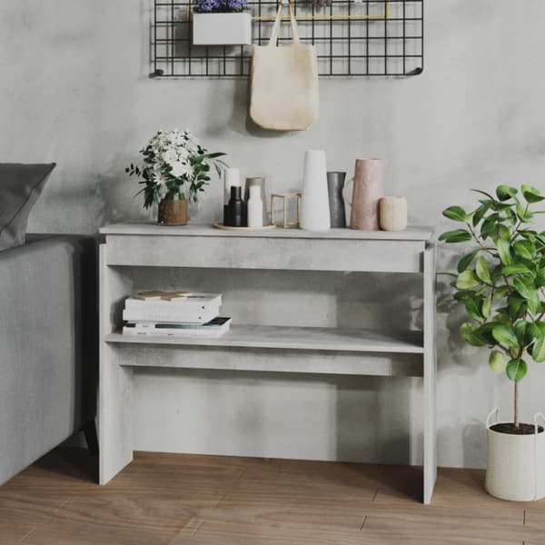 Konsolipöytä betoninharmaa 102x30x80 cm tekninen puu - Konsolipöytä - Konsolipöydät - Home & Living