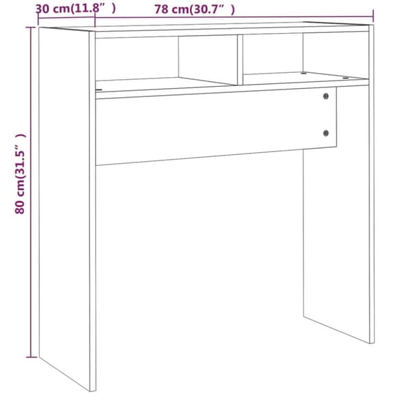 Konsolbord 78x30x80 cm konstrueret træ røget egetræsfarve - Konsolbord - Konsolborde - Home & Living