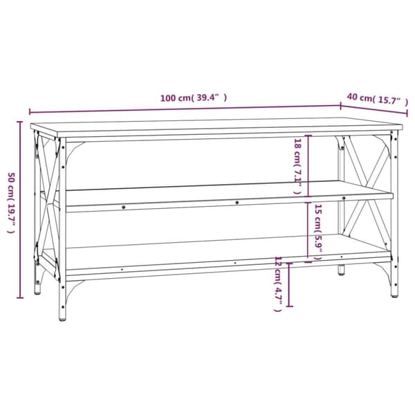 Tv-bord 100x40x50 cm konstrueret træ brun egetræsfarve - Tv-skab - Tv-skabe - Home & Living