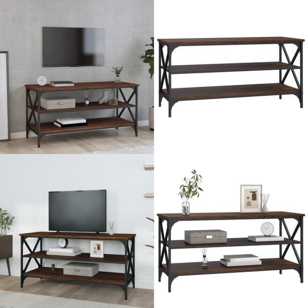 Tv-bord 100x40x50 cm konstrueret træ brun egetræsfarve - Tv-skab - Tv-skabe - Home & Living
