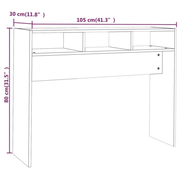 Sidobord svart 105x30x80 cm konstruerat trä - Sidobord - Soffbord - Home & Living