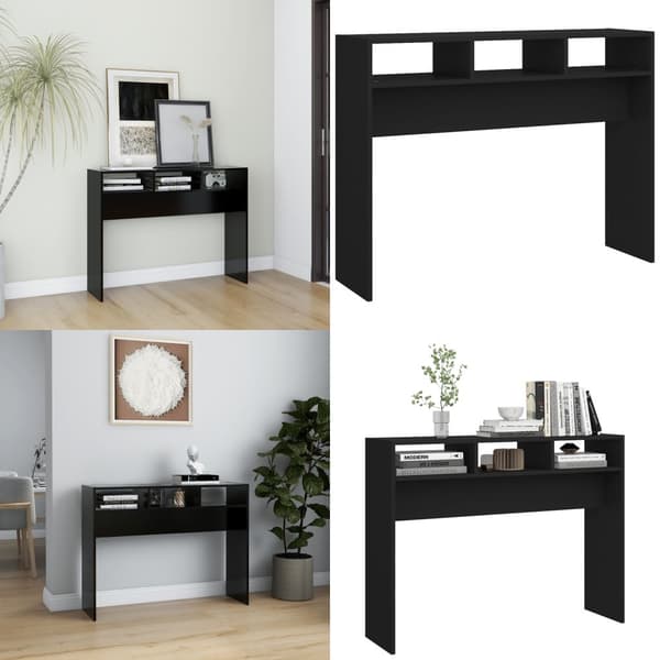 Sidobord svart 105x30x80 cm konstruerat trä - Sidobord - Soffbord - Home & Living