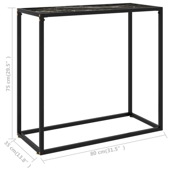 Konsolbord svart 80x35x75 cm härdat glas - Konsolbord - Konsol Bord - Home & Living