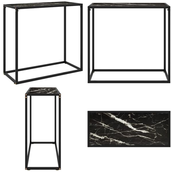 Konsolbord svart 80x35x75 cm härdat glas - Konsolbord - Konsol Bord - Home & Living