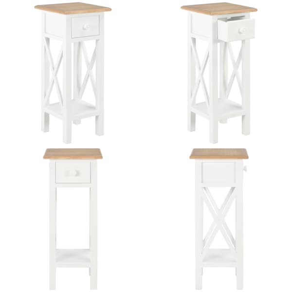 Sidebord 27 x 27 x 65,5 cm træ hvid - Telefonbord - Telefonborde - Home & Living