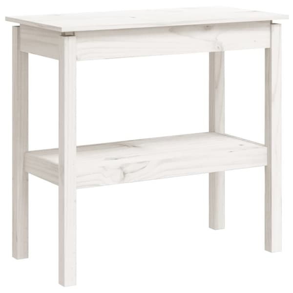 Konsolbord vit 80x40x75 cm massiv furu - Konsolbord - Träkonsolbord - Home & Living